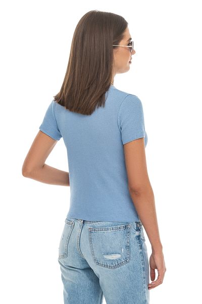 Тонка блуза з коротким рукавом: Колір: Блакитний 507 фото