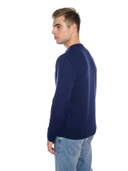 Warm jumper with elbow pads. Color: Dark blue