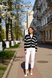 Contrast stripe cardigan. Black. 42-46