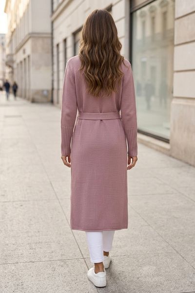 Long classic women&rsquo;s cardigan. Dark powder 42-46