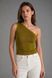 One-shoulder cotton top. Olive 46-50