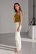 One-shoulder cotton top. Olive 46-50