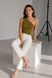 One-shoulder cotton top. Olive 46-50