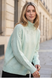Loose-Fit Openwork Knit Sweater. Mint