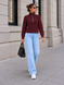 Zip-neck sweater. Burgundy 42-44