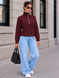 Zip-neck sweater. Burgundy 42-44