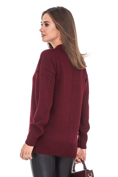 Women's cardigan with buttons. Color: Burgundy