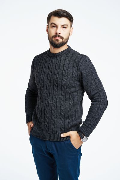 Warm jumper with elbow pads. Color: Dark gray