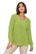 Women's cotton V-neck sweater. Color: Light green