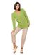 Women's cotton V-neck sweater. Color: Light green