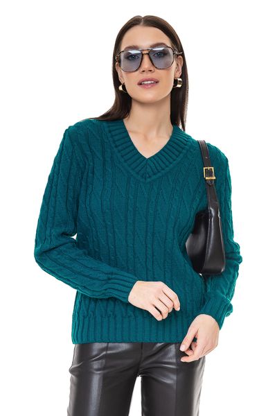 V-collar sweater. Color: Аquamarine