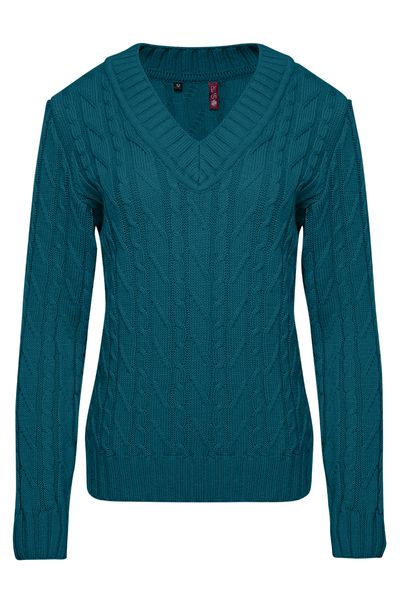 V-collar sweater. Color: Аquamarine