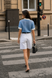 Women's knitted two-tone polo jumper. Light Blue