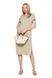 Loose knitted eco-dress with boat neckline. Color: Olive