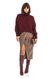 Oversized Mock Neck sweater. Color: Burgundy