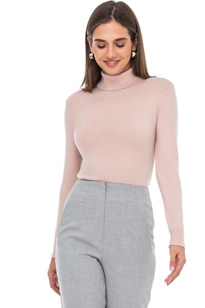 Women's cashmere and viscose turtleneck. Color: Powder