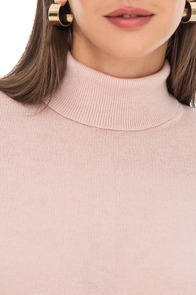 Women's cashmere and viscose turtleneck. Color: Powder