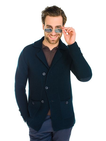 Knitted jacket. Color: Dark blue