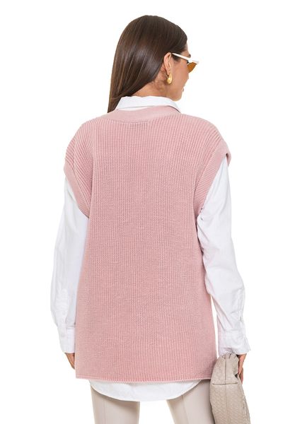 Stylish women's long vest. Color: Powder