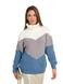 Трьохкольоровий об'ємний светр “oversize”. Колір: Джинс 443 фото 2