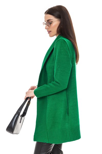 Women's long cardigan. Color: Green