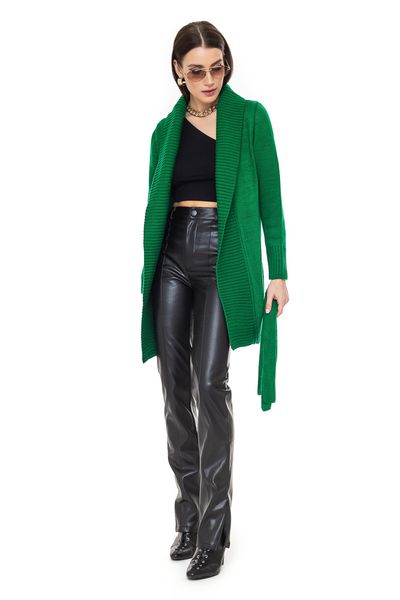 Women's long cardigan. Color: Green