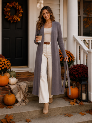 &ldquo;Midi&rdquo; cardigan. Gray 42-46