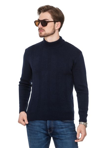 Sweater with stand-up collar "Aviator" . Color: Dark blue