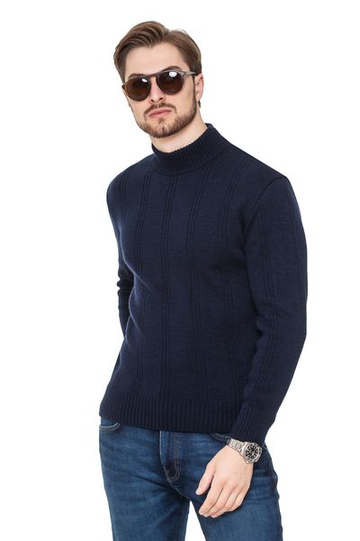 Sweater with stand-up collar "Aviator" . Color: Dark blue