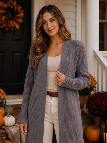 &ldquo;Midi&rdquo; cardigan. Gray 42-46