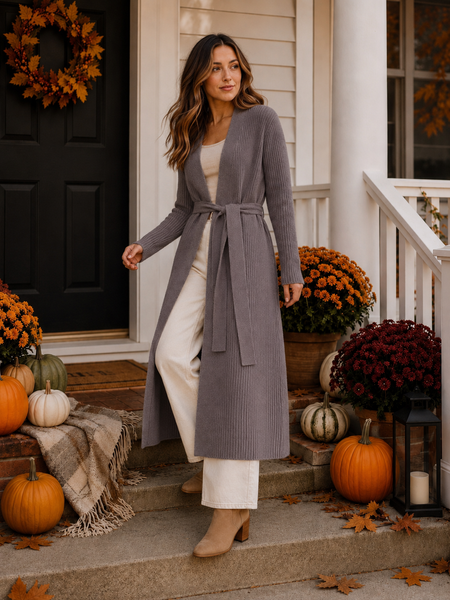 &ldquo;Midi&rdquo; cardigan. Gray 42-46