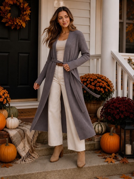 &ldquo;Midi&rdquo; cardigan. Gray 42-46