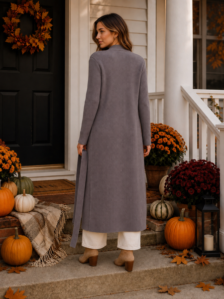 &ldquo;Midi&rdquo; cardigan. Gray 42-46