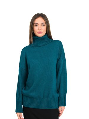 Вільний жіночий светр. Колір: Морська хвиля 435 фото