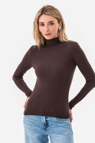 Еластична водолазка з віскози та шовку rayon. Коричневий 42-44 580 фото