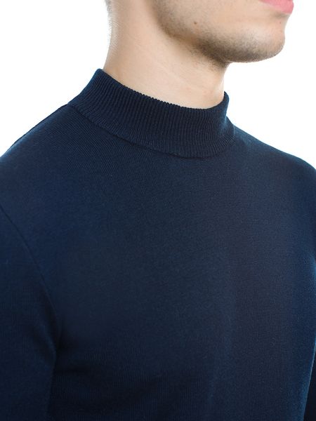 Мужской свитер с воротником "стойка". Цвет: Темно-синий 212 фото