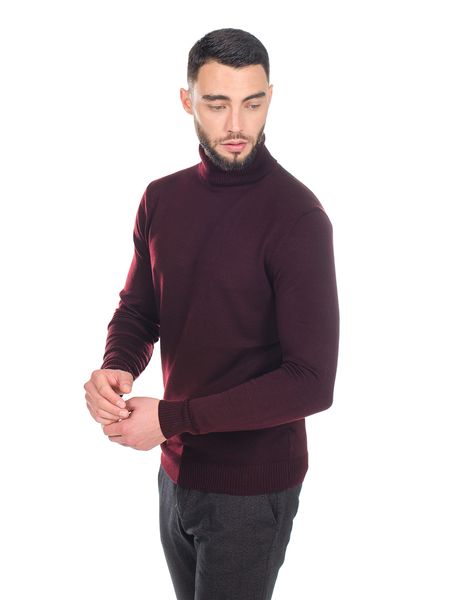 Male golf with a slanting seam on the shoulder. Color: Burgundy