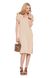 Loose knitted eco-dress with V-neck. Color: Beige