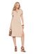 Loose knitted eco-dress with V-neck. Color: Beige