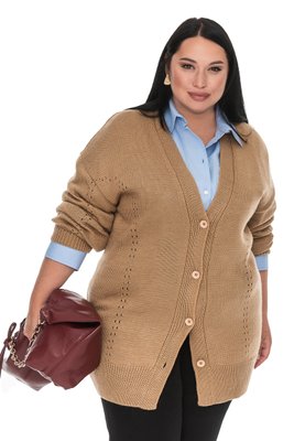 Women's cardigan with buttons. Color: Cappuccino