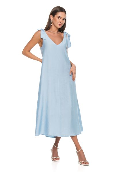 Light elegant dress with creative straps. Color: Lite Blue