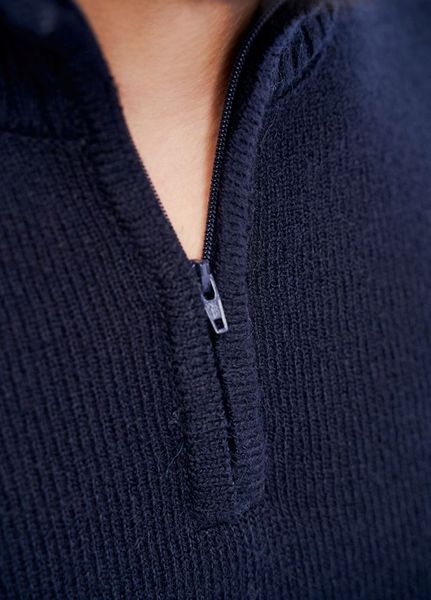 Men's elastic zip-up sweater. Color: Dark blue