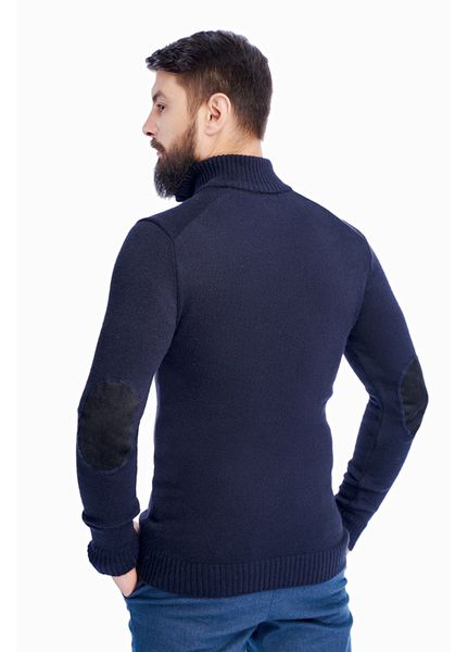 Men's elastic zip-up sweater. Color: Dark blue