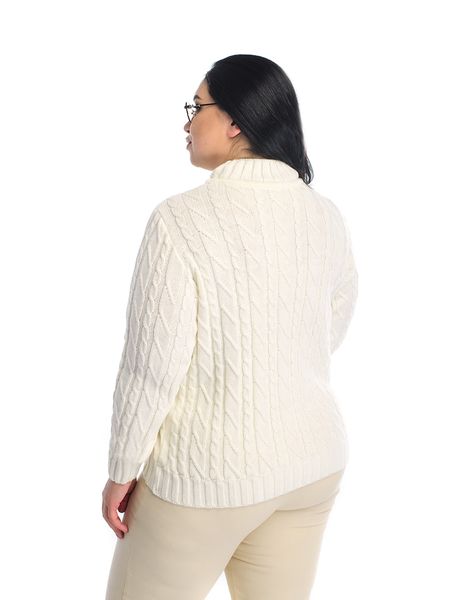 Жіночий м'який светр з стійкою коміром. Колір: Молоко 4414 фото