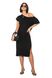 Loose knitted dress with boat neckline. Color: Black