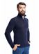 Men's elastic zip-up sweater. Color: Dark blue