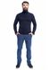 Men's elastic zip-up sweater. Color: Dark blue