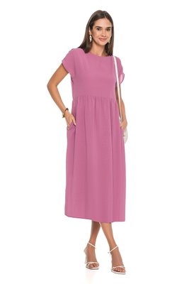 Легка літня сукня з коротким рукавом. Колір: Рожевий 8042 фото