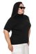 Women's short-sleeved turtleneck. Color: Black