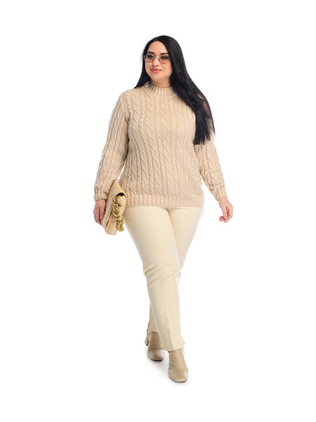 Жіночий м'який светр з стійкою коміром. Колір: Пудра 4414 фото